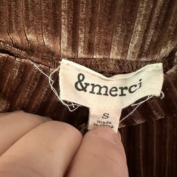 &Merci Brown Pull On Ribbed Flare‎ Leggings Preppy Fall Soft Size small - Picture 3 of 3